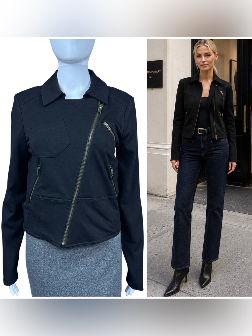 Marc by Marc Jacobs Motorcycle Moto Jacket XS Asymmetrical Zip Y2K Biker Goth